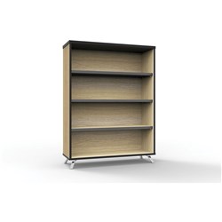 Rapid Infinity Bookcase 1200H x 900W x 315mmD 3 Shelf Natural Oak with Black Edge
