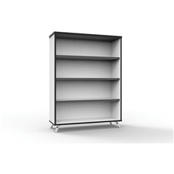 Rapid Infinity Bookcase 1200H x 900W x 315mmD 3 Shelf Natural White with Black Edge