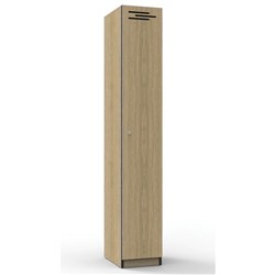 Infinity Melamine Locker 1 Door 1850H x 305W x 455mmD Oak with Black Edging