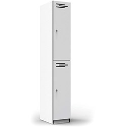 Infinity Melamine Locker 2 Door 1850H x 305W x 455mmD White with Black Edging