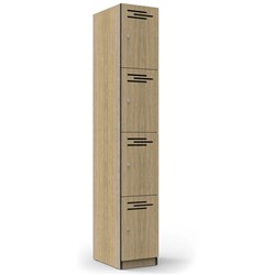 Infinity Melamine Locker 4 Door 1850H x 305W x 455mmD Oak with Black Edging