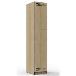 Infinity Melamine Locker Step Door 1850H x 380W x 455mmD Oak with Black Edging