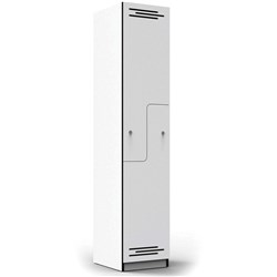 Infinity Melamine Locker Step Door 1850H x 380W x 455mmD White with Black Edging