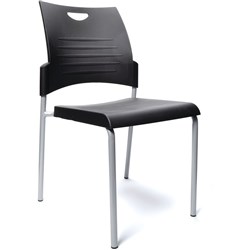 Buro Pronto 4 Legged Stacker Chair Black Poly Seat and Back