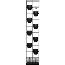 Rapid Bloom Vertical Garden 1935Hx390Wx210mmD includes 8 Pots and Polished Stones Black