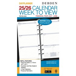 Debden Financial Year Personal Dayplanner Refill Weekly