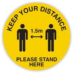 Durus Health And Safety Sign Floor Sign Social Distance 1.5m Yellow and Black