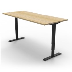 Boost+ Electric Height Adjustable Desk 1200W x 750D Natural Oak Top Black Frame