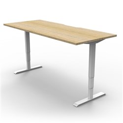 Boost+ Electric Height Adjustable Desk 1200W x 750D Natural Oak Top White Frame