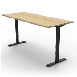 Boost+ Electric Height Adjustable Desk 1500W x 750D Natural Oak Top Black Frame