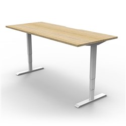 Boost+ Electric Height Adjustable Desk 1500W x 750D Natural Oak Top White Frame