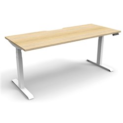 Boost+ Electric Height Adjustable Desk 1800W x 750D Oak Top White Frame