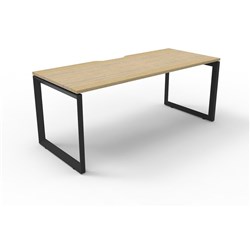Rapid Deluxe Loop Desk 1800W x 750D Oak Top Black Frame