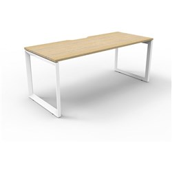 Rapid Deluxe Loop Desk 1800W x 750D Oak Top White Frame