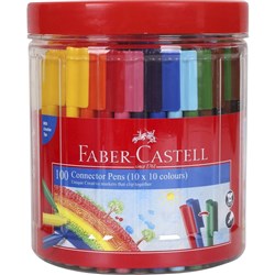 Faber-Castell Connector Pen Assorted Tub of 100