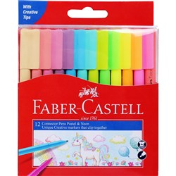 Faber-Castell Connector Pen Assorted Pastel Pack of 12