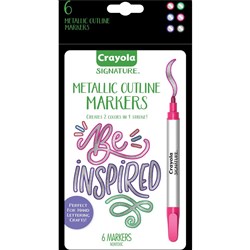 Crayola Signature Markers Metallic Outline Pack of 6