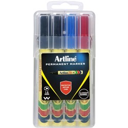 Artline 70 Permanent Markers Bullet Assorted Pack Of 4