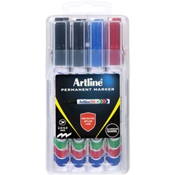 Artline 90 Permanent Markers Chisel Assorted Pack Of 4