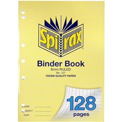 Spirax Binder Book 127 A4 128 Page 8mm Ruled