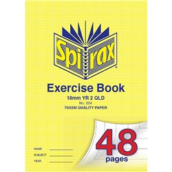 Spirax Exercise Book 204 A4 48 Page Queensland Rulings Year 2 18Mm