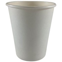 Writer Disposable Single Wall Paper Cups 237ml 8oz Box of 1000 White