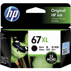 HP 67 XL Black Ink Cartridge 240 Page High Yield 3YM57AA