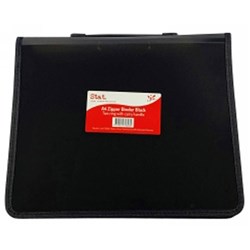 Stat A4 2R Zipper Binder with Handle 25mm Black