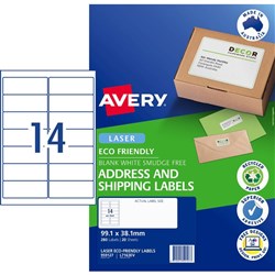 Avery Eco Friendly 280 Labels Laser Printer White 99.1 x 38.1 mm