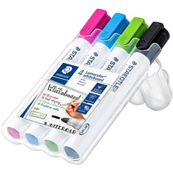 Staedtler Lumocolor Whiteboard Marker 351 Bullet Point Wallet of 4 Bright Assorted Colours