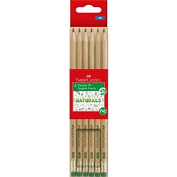 Faber Castell Graphite Pencil Naturals 2B Pack of 6