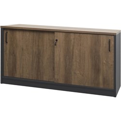 OM Premier Credenza 1800W x 450D x 720mmH Regal Walnut and Charcoal