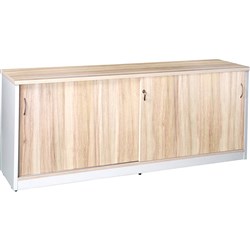 OM Premier Credenza 1800W x 450D x 720mmH Virginia Walnut and White