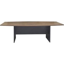OM Premier Boardroom Table 2400W x 1200D x 720mmH Regal Walnut and Charcoal