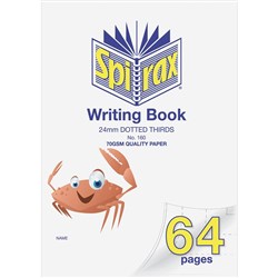 Spirax Writing Book 335x240mm 64 pages 24mm Dotted Thirds **Clearance**