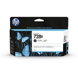 HP 728B 130ml Matte Black DesignJet Ink Cartridge 3WX26A