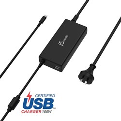 J5Create 100W power Delivery USB-C Super Charger AC Adapter For Notebook Laptop
