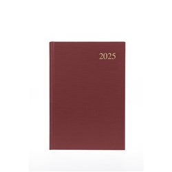 Collins Essential Diary A5 Day To Page Maroon 2025