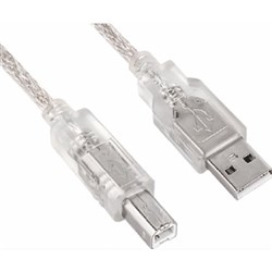 Astrotek USB 2.0 Printer Cable Type A Male to Type B Male 5m Transparent