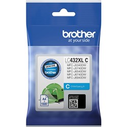 Brother LC 432 XL Cyan Ink 1500 Page Yield LC-432 LC432