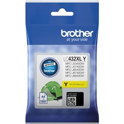 Brother LC 432 XL Yellow Ink 1500 Page Yield LC-432 LC432