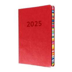 Collins Edge Rainbow Diary A5 Week to a View Red 2025