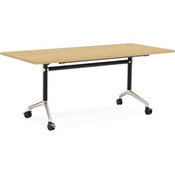 Rapidline Typhoon Flip Top Table 1800 x 750 Natural Oak Top Black Frame