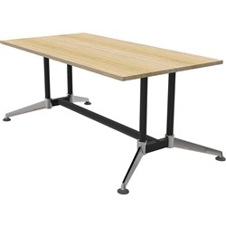 Rapidline Typhoon Meeting Table 1800 x 900 Natural Oak Top Black Frame