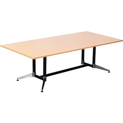 Rapidline Typhoon Boardroom Table 2400 x 1200 Beech Top Black Frame