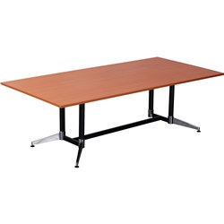 Rapidline Typhoon Boardroom Table 2400 x 1200 Cherry Top Black Frame