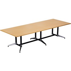 Rapidline Typhoon Boardroom Table 3200 x 1200 Beech Top Black Frame
