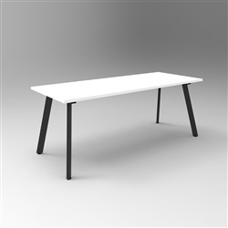 Rapidline Eternity Meeting Table 1500 x 750 Natural White Top Black Base