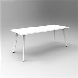 Rapid Eternity Meeting Table 1500W x 750D x 730mmH Natural White Top White  Base