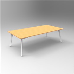 Rapid Eternity Meeting Boardroom Table 2400W x 1200D Beech Top White Base